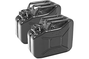 Oxid7® 3x Bidon à carburant 10 litres en métal noir | Convient pour l'essence, le diesel & le bioéthanol | Bidon à essence 20L avec homologation UN & type de construction testé