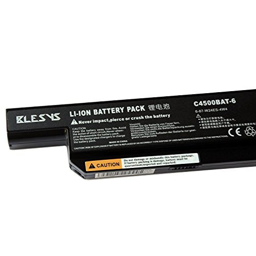 BLESYS – CLEVO C4500BAT-6, B4100M, B5100M, B7110, C4100, C4500, C4500Q, C5100Q, C5105, W150DAQ, W251EQ, SAGER NP2240, NP2252 SAGER, SAGER NP3260, NP3265 SAGER, SAGER NP5125 Serie Ersatz Laptop Akku für C4500BAT-6, 6-87-C450S -4R4, 6-87-C480S-4G41 - 3