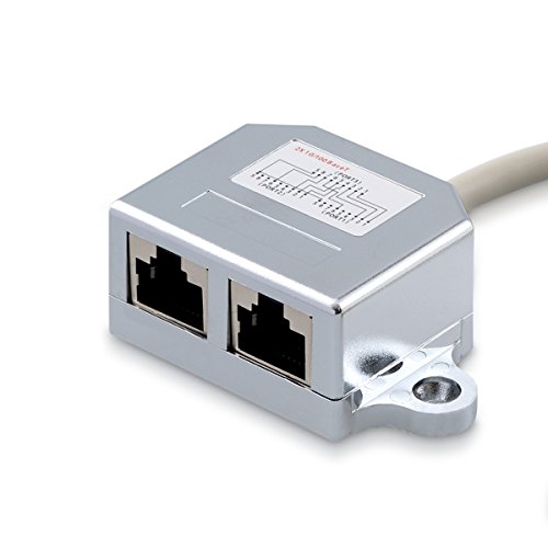 kwmobile 2x Netzwerkkabel Splitter Anschlussverdoppler Cat. 5e – RJ45 Stecker auf 2x Rj45 Netzwerk LAN Buchse - 3