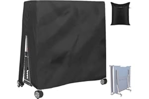BOSKING Terrasse Tischtennis Tischabdeckung 210D Wasserdicht Indoor Outdoor Faltbarer Ping Pong Tischschutz Staubschutzhüllen für Tischtennistische (Schwarz)