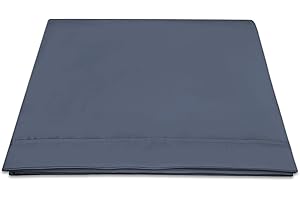 PIZUNA LINENS Pizuna Lenzuolo sopra Cotone 270x310 cm Blu Scuro, 400 fili con trama Sateen in 100% Cotone a fiocco lungo Lenzuolo sopra 270x310 1 solo pezzo (Lenzuolo sopra Cotone Blu Scuro)