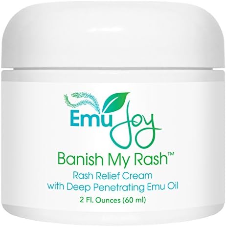Emu Joy Banish My Rash Cream With Emu Oil - Natural Eczema &amp; Psoriasis Treatment, Dermatitis, Rosacea, Hemorrhoids, Shingles, Lichen Sclerosus