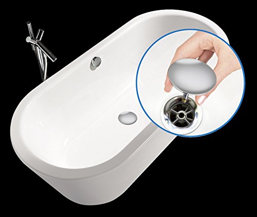 Wenko 21849100 Badewannenstöpsel Pluggy XXL Abfluss-Stopfen, für alle handelsüblichen Abflüsse, Messing, 7,5 x 6 x 7,5 cm, chrom - 3