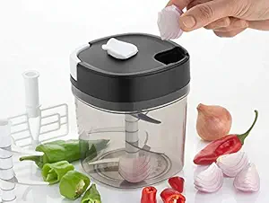 PRAMUKH FASHION Jumbo Vegetable Chopper, Cutter, Mixer for Kitchen with 6 Stainless Steel + Whisker Blade (1000 ML)