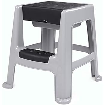 Ondis24 Stabiler Hocker mit Trittleiter Sitzhocker mit Staufach