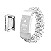 Produktbild Happysdh Displayschutz + Armband kompatibel mit Fitbit Charge 2, Smartwatch Zubehör Perlen Ersatzarmband Armbänder Smartwatch für Frauen