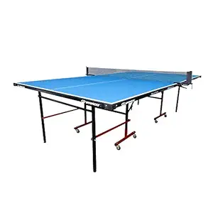 GYMNCO Practice Full Size Table Tennis Table with Wheel & Laminated Top, Table Cover, 2 Tt Racket & Balls