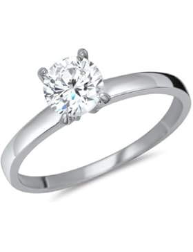 Unique 925 Silberring mit großem Zirkonia SR148