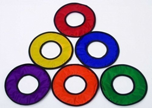 Chidren's Outdoor Toy Pellet Filled Fabric Hoop Rings Bean Bag Flyers - Set Of 6 Chidren's Outdoor Toy Pellet Filled Fabric Hoop Rings Bean Bag Flyers - Set Of 6