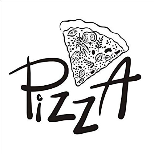 Preisvergleich Produktbild ljmljm Schwarz 58x67cmPizza Creative Pizza Schaufensterglas Abnehmbare Selbstklebende Wandaufkleber