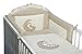 3 Piece Baby Bedding Set (To Fit Cot or Cot Bed) Embroidered - MOON (COT 120 x 60cm, Beige)