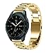 Produktbild BZLine® Armband für Samsung Galaxy Watch 42 mm/46 mm, Luxus Edelstahl Armband Ersatzband Edelstahl Verschluss mit Repair Tool Anpassen für Samsung Galaxy Watch 42mm/46mm (Gold, 42 mm)