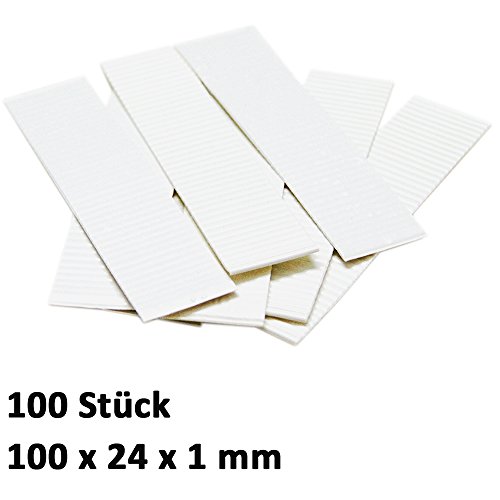 600 x Kunststoff Verglasungsklötze Set Glasklötze Unterleger 100x24x 1, 2, 3, 4, 5, 6 mm Distanzklötze Trageklötze Abstandshalter - 2