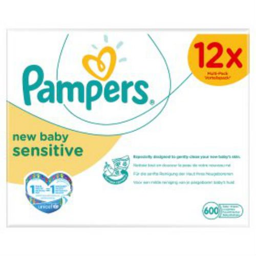 Pampers New Baby Sensitive 50 Wipes Case Of 12 Total 600 Wipes