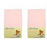 DK Glovesheets Two Fitted 83 x 50cm Crib Sheets 100% Combed Jersey Cotton - Compatible With The Next To Me Mattress - BABY PINK - TWO PACKS
