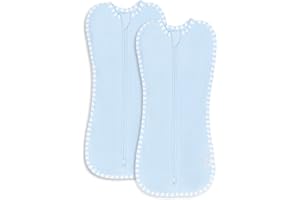 Comfy Cubs Koc do przewijania, dla dziewczynki, chłopca, łatwy zamek błyskawiczny, 2 sztuki, worek do spania dla noworodka (mały 0-3 miesiące, niebieski)