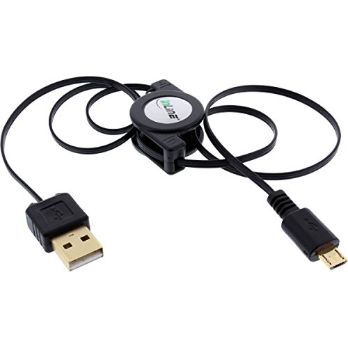 InLine Micro-USB 2.0 Roll-Kabel – USB-A Stecker an Micro-B Stecker – 0,75m, 31707R - 2