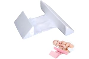 Gehanico Oreiller pour bébé avec Ceinture Oreiller Anti-Rouler Bébé Oreille Barre de lit Fille Garçon Doudou Aide Sommeil Nouveau-né Coussin Latéral Mollet Jaune (Blanc)