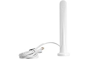 Vecys 4G LTE Antena SMA Macho Conector 8DBi GSM/3G/4G/5G Omni-direccional Impermeable Ventosa Antena con Base Magnética 3M RG174 Cable(Blanco)
