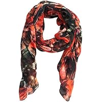 RobeCode Tuch Gladys Schal XXL rot Rosen