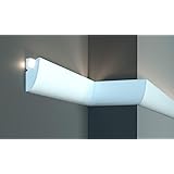 Cornice per illuminazione indiretta led a parete o soffitto - EL304 (1,15 metri)