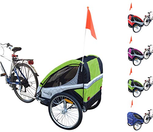 Papilioshop Eagle Remorque poussette de vélo pour le transport de 1 ou 2 enfants, pliable, vert