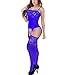Produktbild Missoul Womens Strap Fishnet Bodystocking Sexy Lingerie Crotchless Bodysuit Tights Underwear (Blue)
