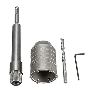 Digital Craft 75mm Concrete Cement Stone Wall Hole Saw 450mm Round Rod SDS Plus Shank Connecting Rod Concrete Cement Wall Shank Hole Saw Cutter Set + Drill Bit + Wrench