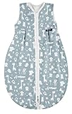 Der leichte Alvi Baby Schlafsack ist ohne Ärmel (Außensack) und erzeugt keinen Wärmestau. Sicherer Schlaf, kein Schwitzen und Frieren, damit Ihr Baby länger schläft