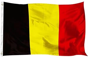 SHONYE 5x3Ft Belgium Flag, Durable Belgian Flag with 2 Metal Eyelets Used Indoor and Outdoor, Bright Color Belgian National Flag Decorated in Sporting Events, Parties, Parade