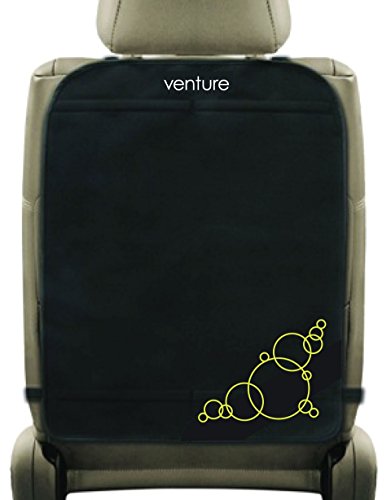 Venture Premium Car Seat Protector Kick Mats (Black, Pack of 2)