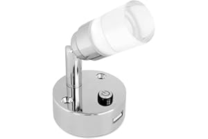 Dream Lighting Faretti LED 12v Camper Lampada da Lettura per Interni con Interruttore USB Luce Blu e Bianca Caravane Barca Illuminazione