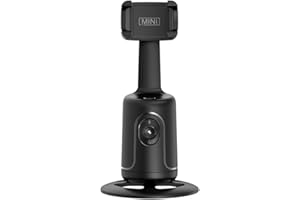 Camnoon Smart 360° Auto Face Tracking Selfie-Gimbal, Selfie Stick Gimbal-Stabilisator, Keine APP erforderlich mit verstellbarem Objektiv, Stabile Basis, Handyhalter für Smartphone Vlog (Schwarz)