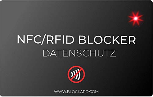 NFC21 - Bloqueador de Tarjetas de crédito con LED para Tarjetas de crédito, DNI, Tarjeta de crédito, Pasaporte, Tarjeta bancaria, Tarjeta de Identidad, 100% protección contra lecturas no autorizadas