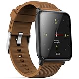 CCYOO Q9 Sport Smart Watch Bunter Bildschirm Wasserdicht Für Android/Ios mit Pulsmesser Blutdruck Funktionen,Brown