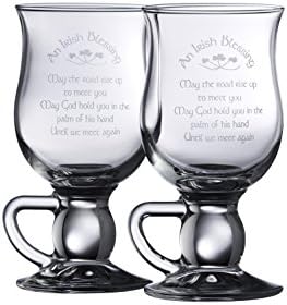 Galway Crystal Irish Blessing Latte Pair, Transparent