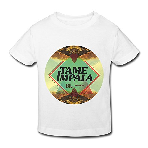 Age 3 Toddler Kids Little Boy's Girl's Tame Impala Logo T-Shirts White