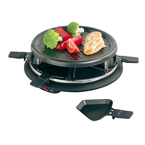 Preisvergleich Produktbild Raclette Grill Grillplatte 6 Personen Grillgerät Pfannen schwarz von noTrash2003®