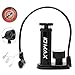 Produktbild ID MAX Fahrradpumpe, Tragbare Mini-Fahrradreifen Pumpe Fußaktivierte Luftpumpen mit Manometer-Aufblas Nadel und Aufblasbarem Ventilventil Kompatibles Universal-Presta- und Schrader-Ventil
