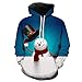 Produktbild Geili Herren Kapuzenpullover Weihnachten 3D Druck Weihnachtsmann Schneemann Rentiere Sweatshirt Herbst Winter Übergrößen Langarm Hoodie mit Tasche Bluse Mantel für Männer Größe M-3XL