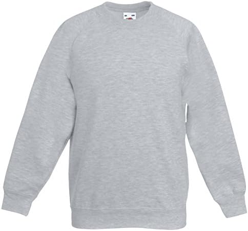 Fruit kids Raglan Sweat in Heather grey Size 9/11 (SS8B)