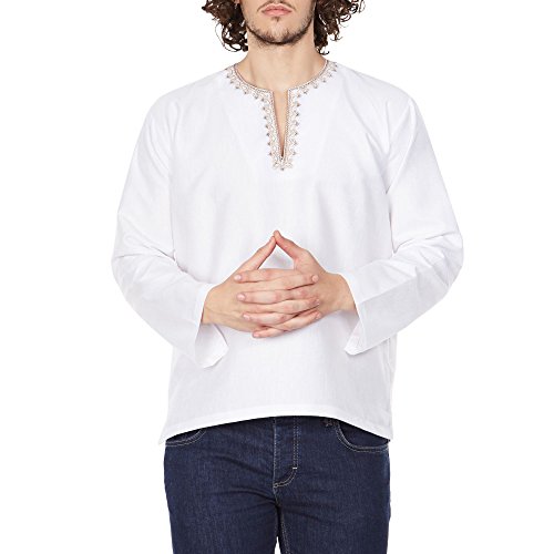 Indian Outfit Men Shirt Embroidered Kurta Loose Fit Airy Comfortable 42 Inches RS.648 (55.00% Off) - Amazon Indian Outfit Men Shirt Embroidered Kurta Loose Fit Airy Comfortable 42 Inches RS.648 (55.00% Off) - Amazon