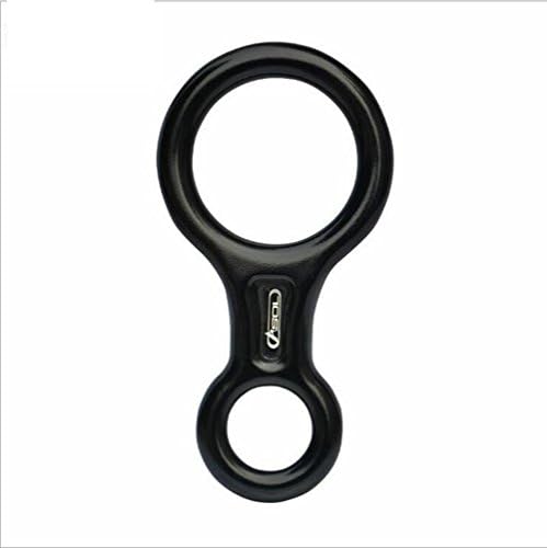 2 Pack 8 Descender Rescue Descender, 35KN Aluminum For Rappelling Belaying Climbing Equipment Protector,Black