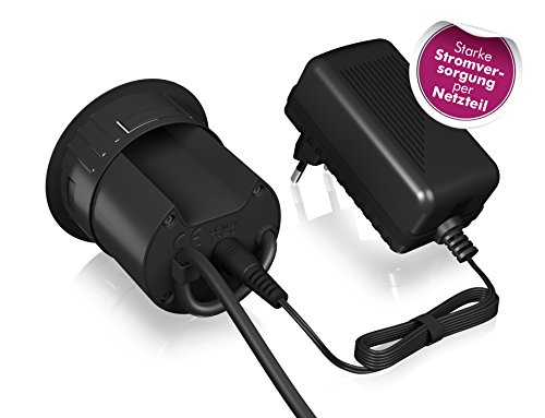 Icy Box IB-Hub1404 Tisch-Hub (60 mm) zum Einbau, 2x USB 3.0, 1x Type-C, Ladefunktion, SD-Kartenleser, LED-Display, Kabeldurchführung, schwarz - 4