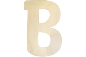 LONGAN CRAFT Large Wooden Letters 12 Inch, Unfinished 30cm Wooden Letter B for Crafts Children's Names Capital Alphabet 5mm Thick Wood Letters for Nursery Decor Wall Art Hanging Home Painting