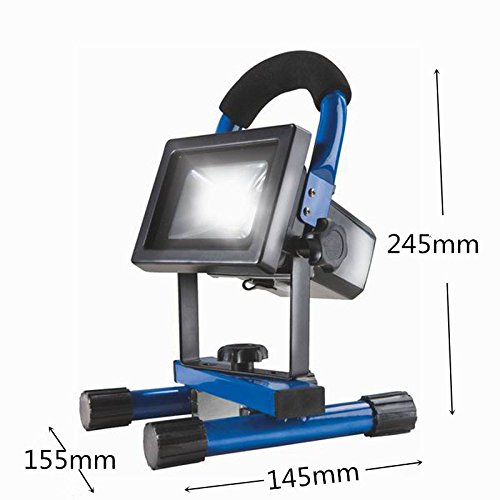 SAILUN 10W Warmweiß Blau LED Mit Akku Baustrahler Fluter Handlampen Flutlicht Arbeitsleuchte Tragbar wiederaufladbare Fluter IP65 (10W Warmweiß ) - 2