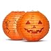 Produktbild UNEEDE 2 Stück Halloween Deko Laterne 20cm LED 3D Papier Lampions Kürbis Skelett Chinesische Laternen Led Lampions für Halloween Deko Innen und Außen Party Garten Dekoration,Batterien sind Inklusive