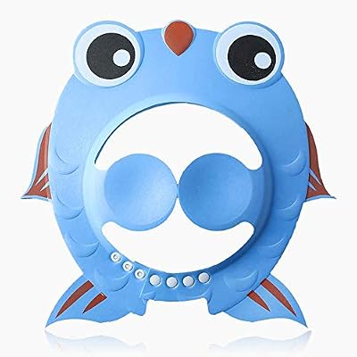 XSM 1 PCS Réglable Bonnet De Douche Laver Bouclier De Cheveux Baigner Protéger Cap Pour Enfants ou Bébés avec Des Protecteurs Contre Les Oreilles Pads Goldfish