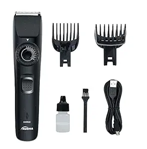 Kubra KB-1001 USB Fast charging, 90 min runtime, Adjustable 38 Length Setting, Ultra Sleek Beard Trimmer for Men (Black)