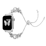 Wearlizer für Apple Watch Armband 38mm 40mm, Metall Strass Ersatz für iWatch Series 4, Series 3, Series 2, Series 1 - Weiß